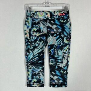 Fila Sport Crop Capri Leggings Women’s XS X Small Abstract Psychedelic Running